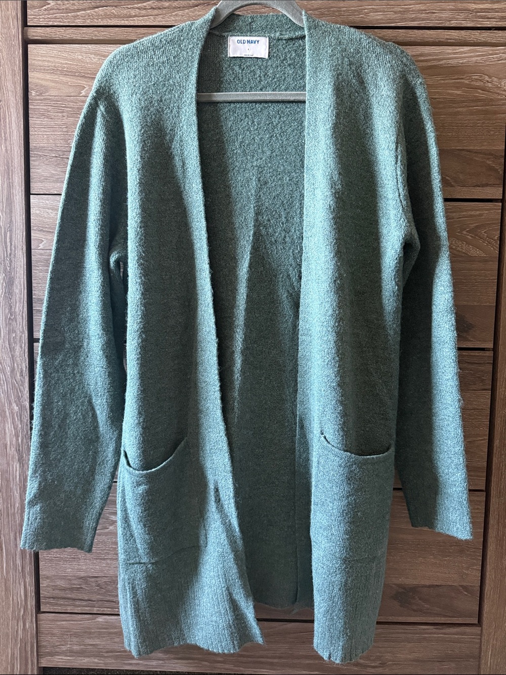 Old Navy Open-Front Sage Green Cardigan with Pockets